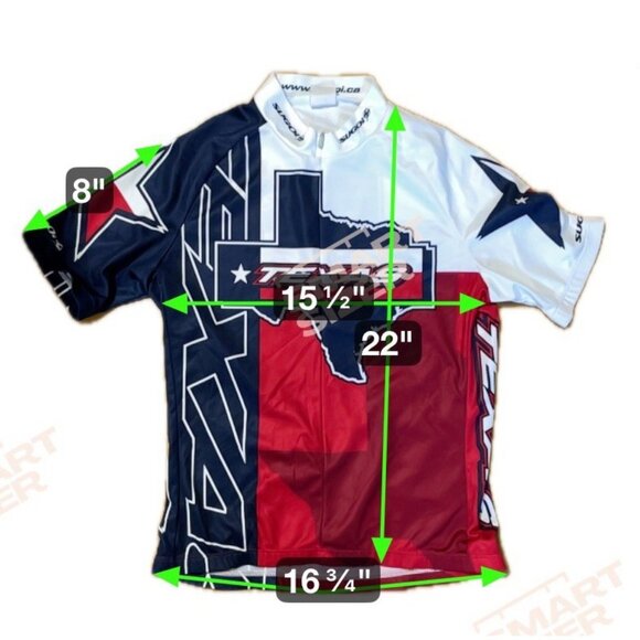 Sugoi Mens Lone Star Texas Cycling Jersey Size Small Front Zip Back Pockets - Picture 3 of 4